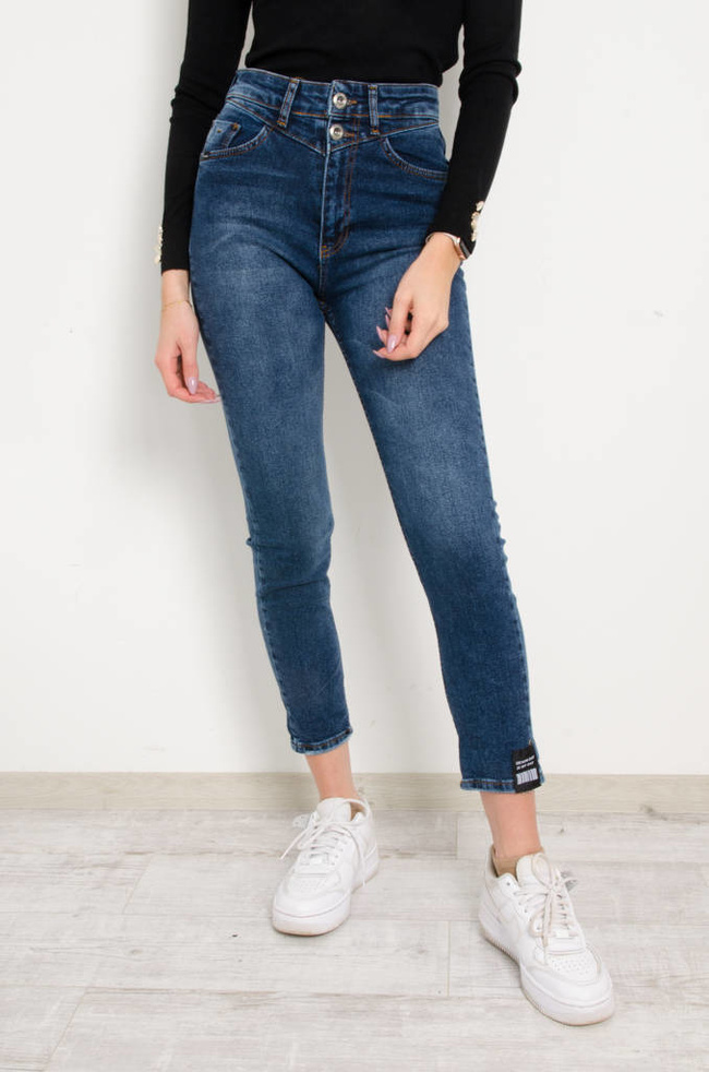 SPODNIE JEANSOWE MOM FIT Z WYSOKIM STANEM