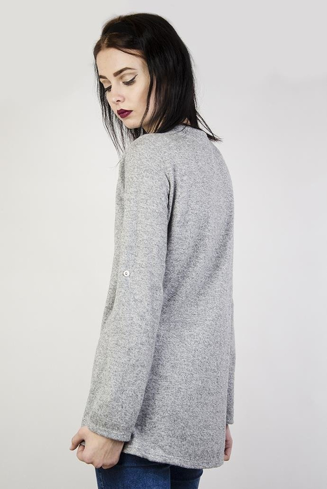 Szara bluzka z wiązaniem z przodu