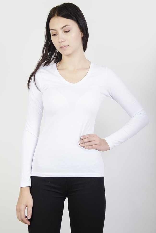 Biała bluzka z dekoltem w serek