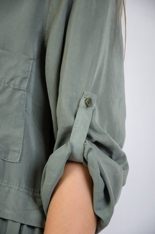 Zielona dwuwarstwowa sukienka oversize