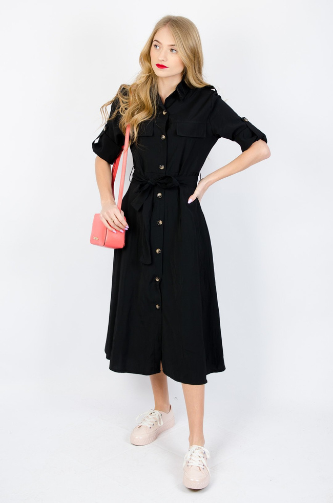 CZARNA SUKIENKA SZMIZJERKA