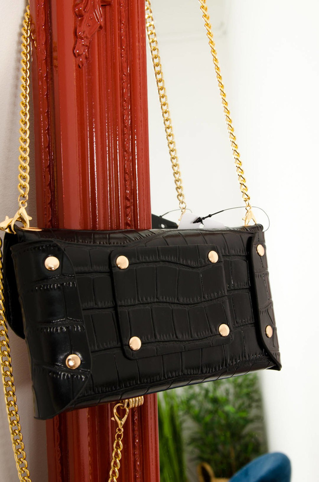 MINI TOREBKA NA ŁAŃCUSZKU Z WYTŁACZANYM WZOREM