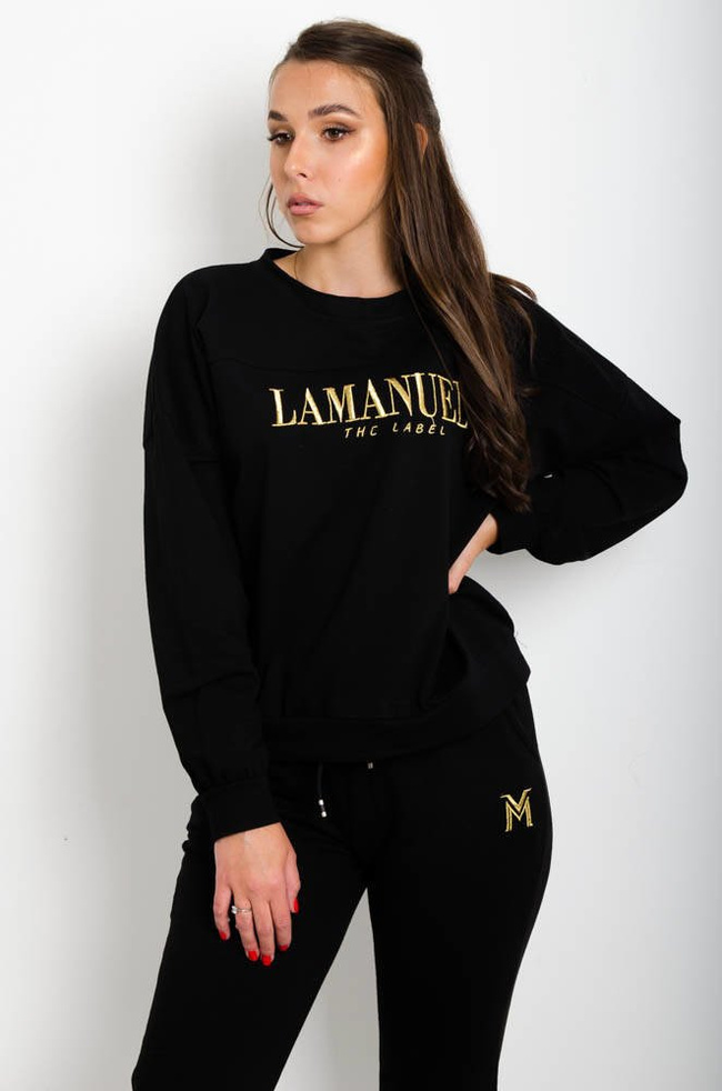 CZARNY KOMPLET DRESOWY Z LOGO LAMANUEL