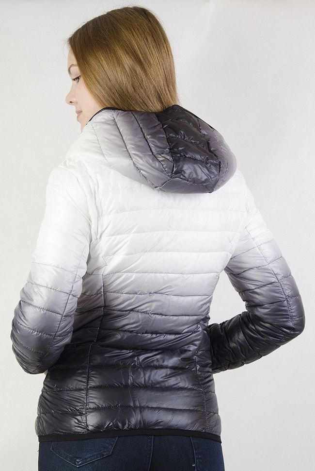 Kurtka pikowana biało-czarna