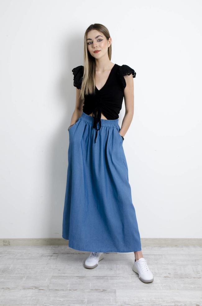 SPÓDNICA MAXI- NIEBIESKA