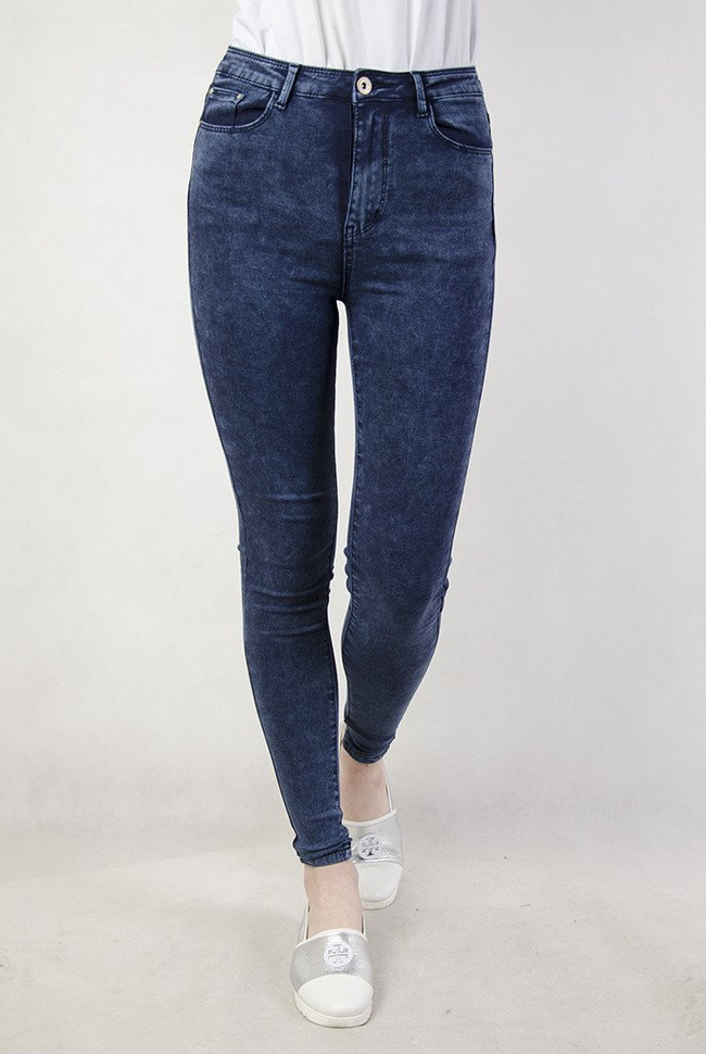 Spodnie jeansowe marmurkowe idealnie przylegające