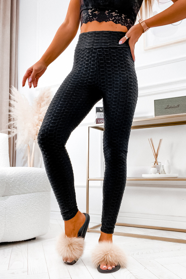 CZARNE MODELUJĄCE LEGGINSY- PUSH UP