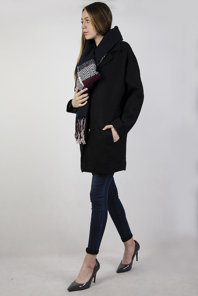 Szal granatowo-czerwony