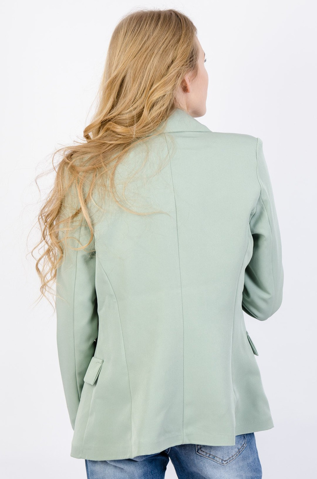 ZIELONA MARYNARKA ZE SREBRNYMI GUZIKAMI