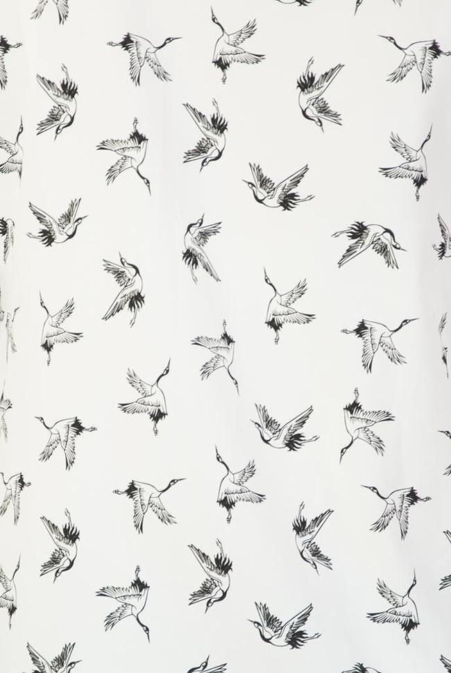 Koszula ekri ze sztampą w czaple