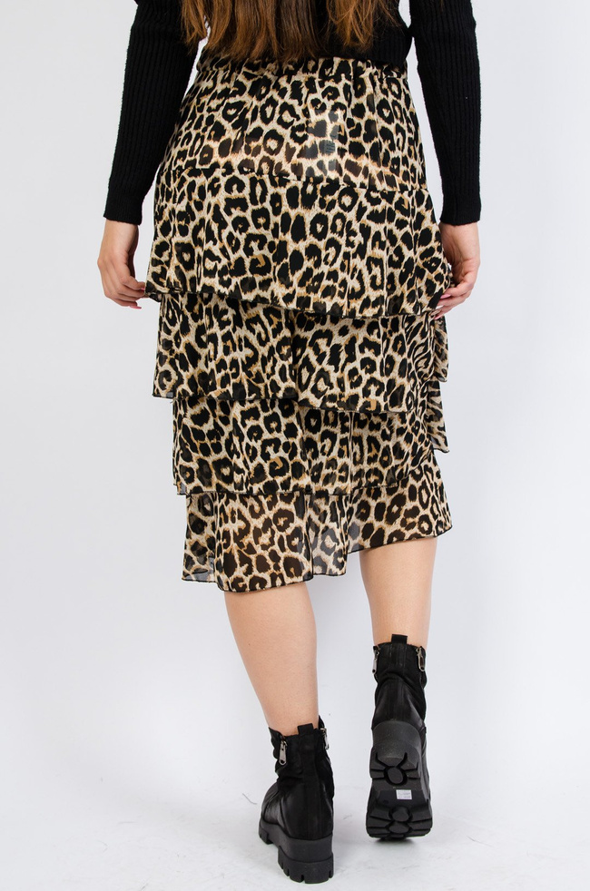 Spódnica midi w panterkę