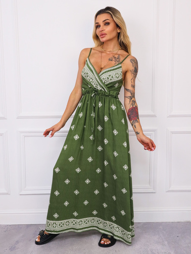 SUKIENKA MAXI WE WZORY- ZIELONA