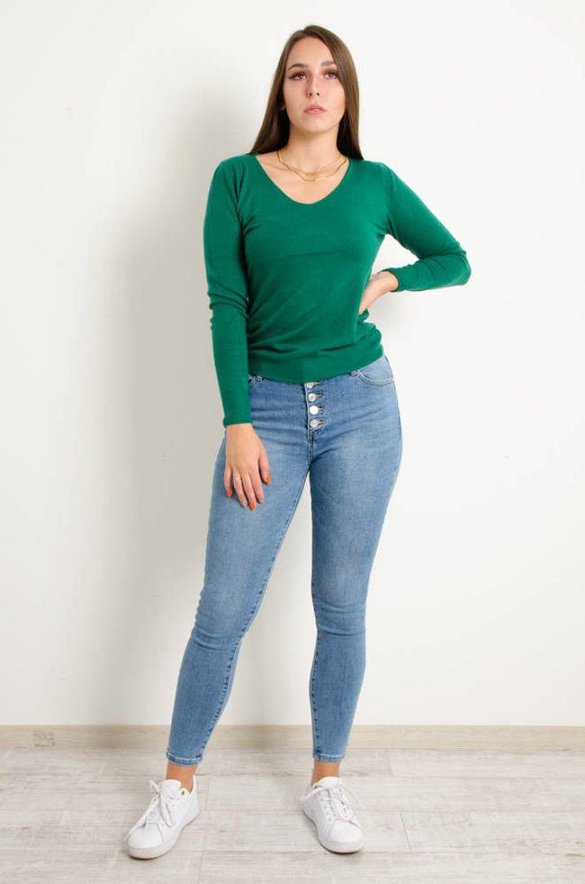 SPODNIE JEANSOWE SKINNY PRZYLEGAJĄCE Z GUZIKAMI