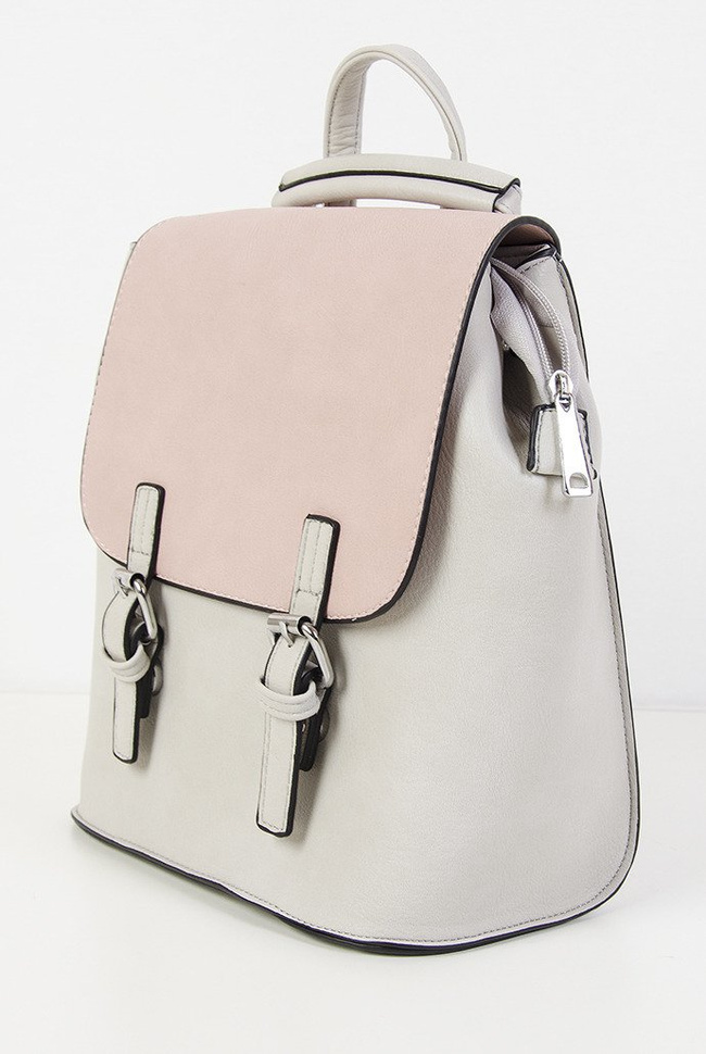 Plecak szaro-różowy