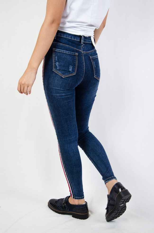 Spodnie jeansowe z lampasami