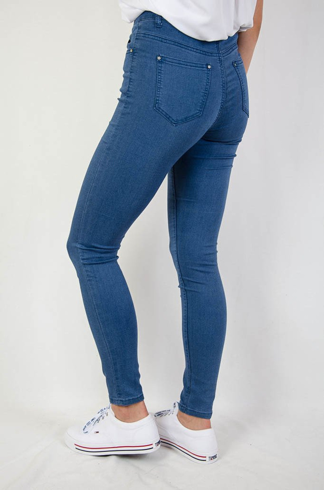 (DUŻE ROZMIARY) Niebieskie spodnie rurki jeansowe