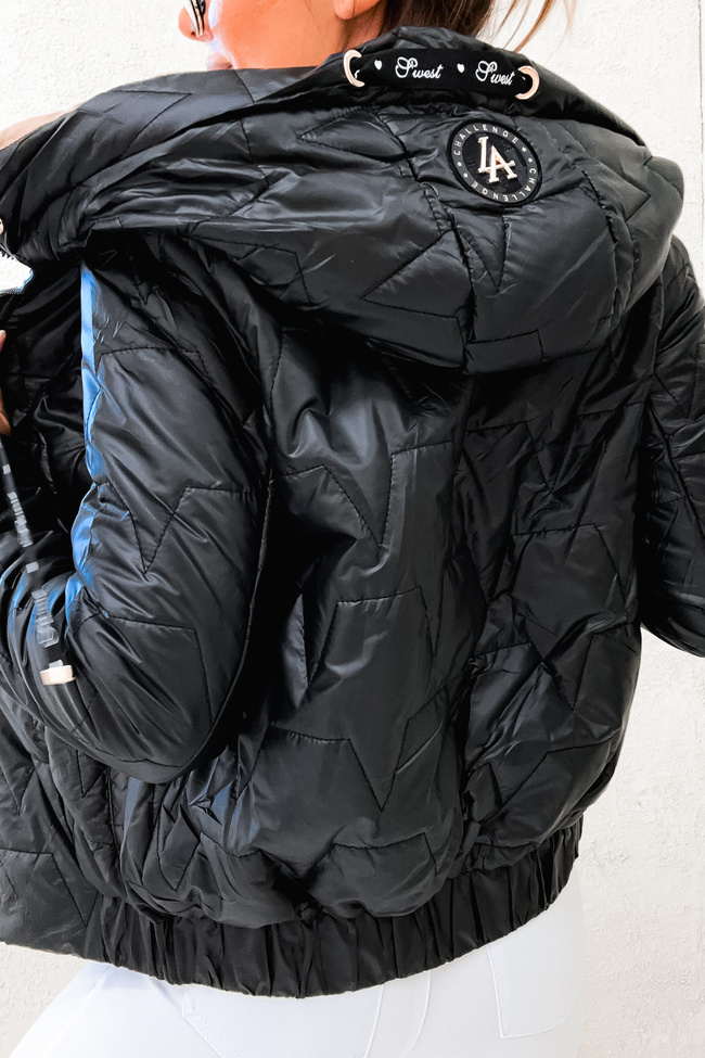 KURTKA PRZEJŚCIOWA Z OZDOBNYMI WSTĄŻKAMI- CZARNA