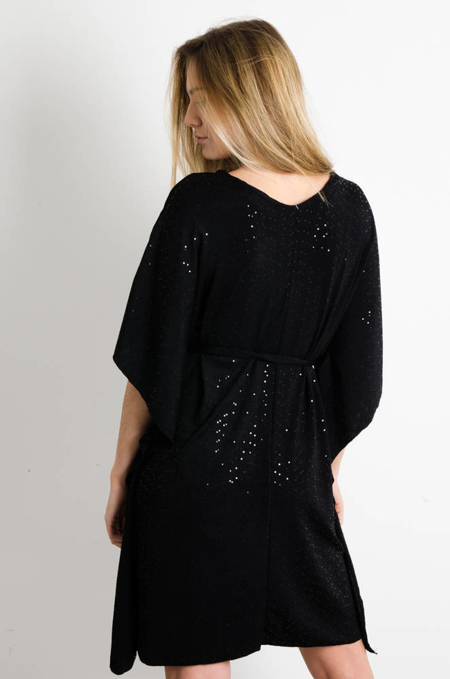 CZARNA BŁYSZCZĄCA SUKIENKA- NIETOPERZ
