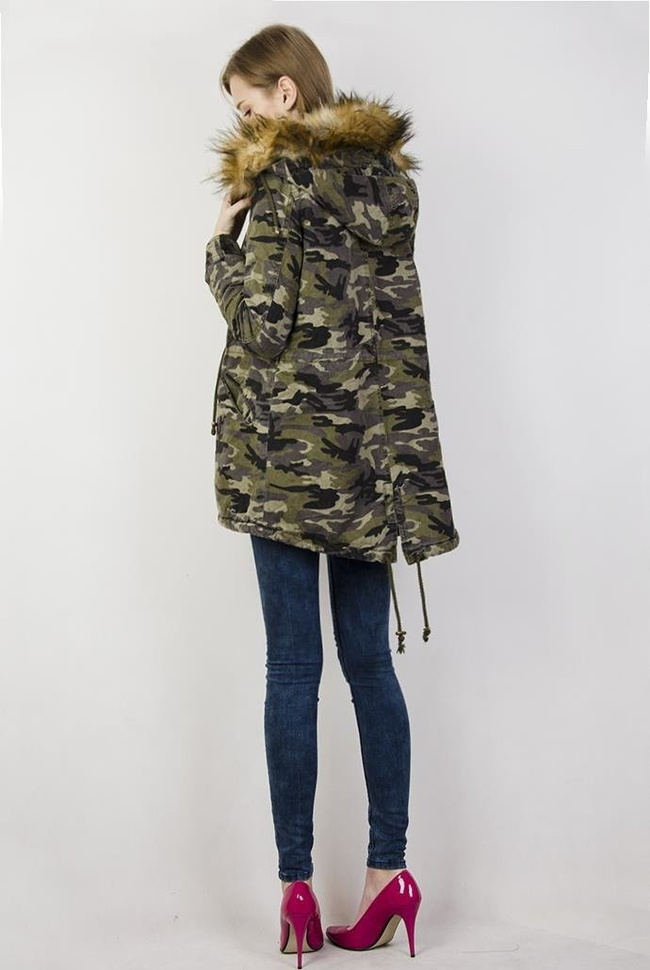 Kurtka parka moro z futerkiem