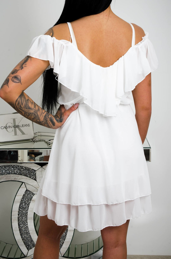 BIAŁA LEJĄCA SUKIENKA HISZPANKA