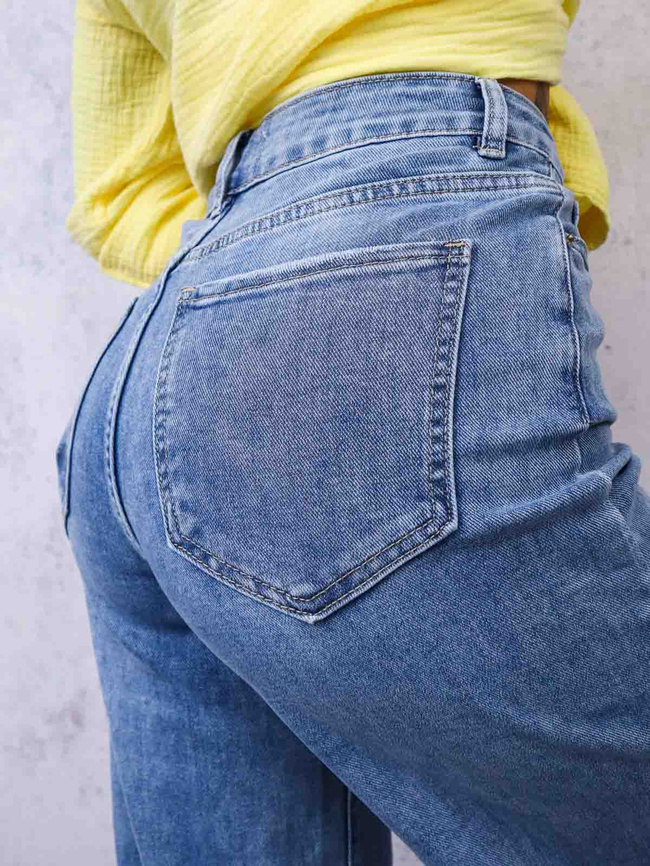 SPODNIE JEANSOWE Z SZEROKIMI NOGAWKAMI I WYSOKIM STANEM