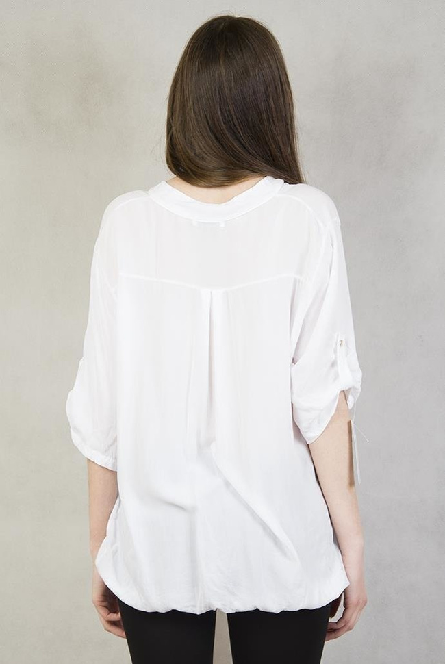 Bluzka biała z gumką na dole