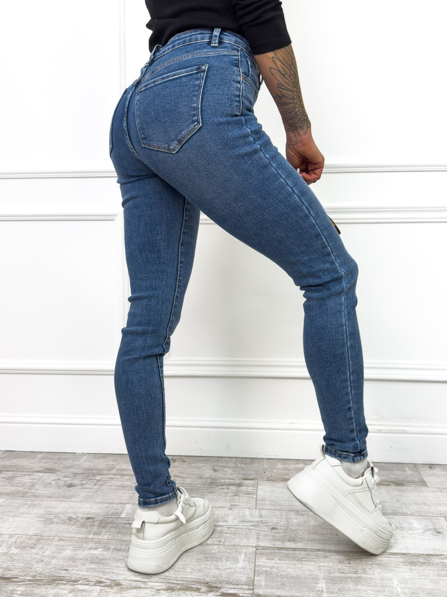 SPODNIE JEANSOWE SKINNY DLA WYSOKICH- SZARE