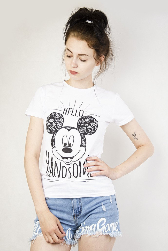 Biała bluzka z Mickey Mouse