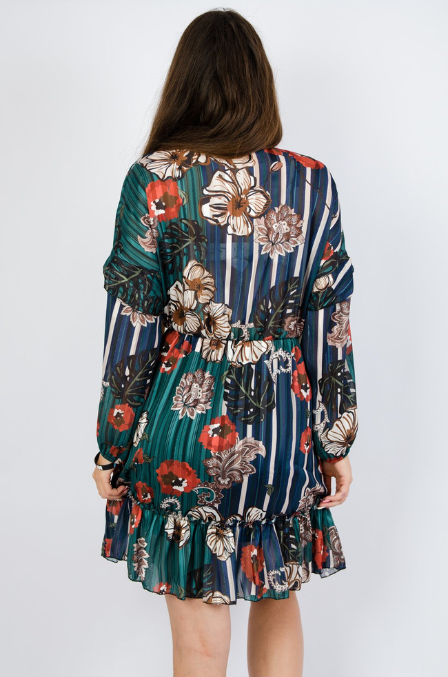 Zielona sukienka w kwiaty