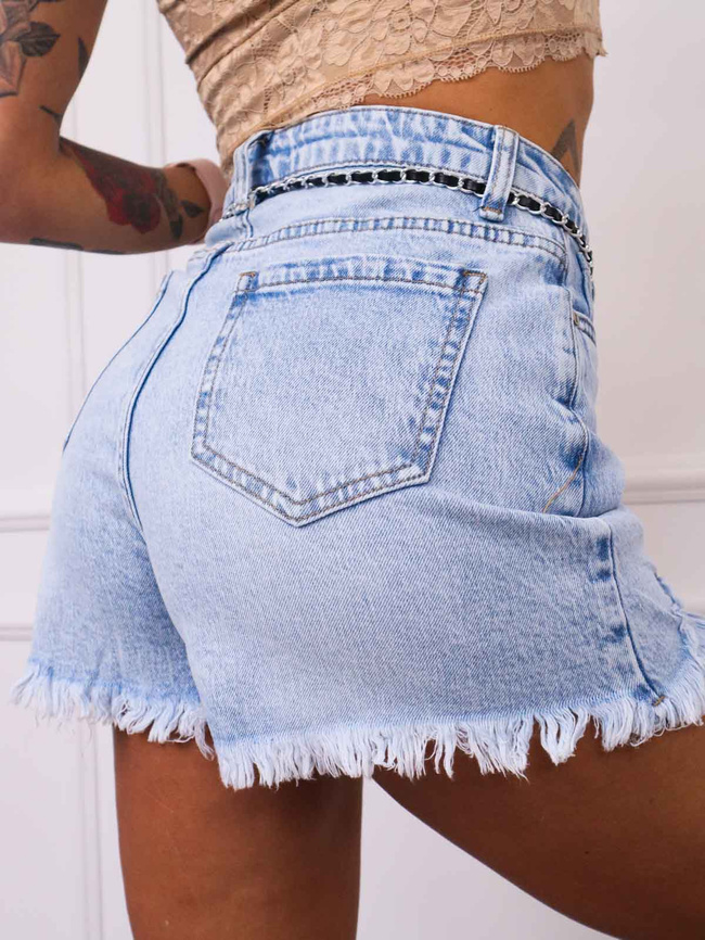 JASNOJEANSOWE SPÓDNICO-SPODENKI Z PRZETARCIAMI+ PASEK