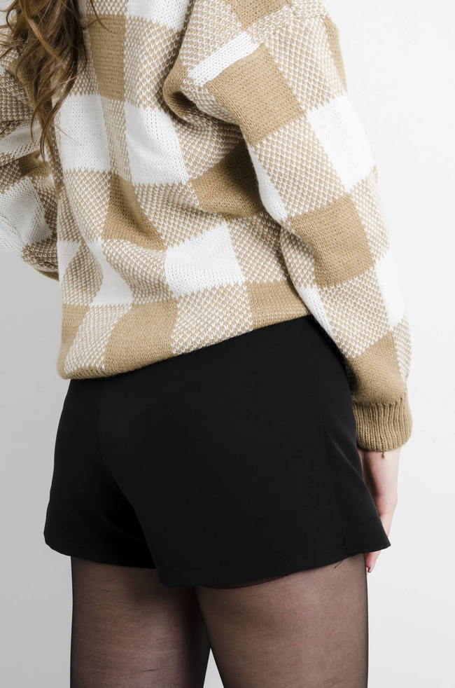 SPÓDNICO-SPODENKI ELEGANCKIE Z WYSOKIM STANEM- CZARNE