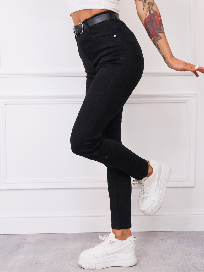 CZARNE SPODNIE SKINNY PUSH UP Z WYSOKIM STANEM