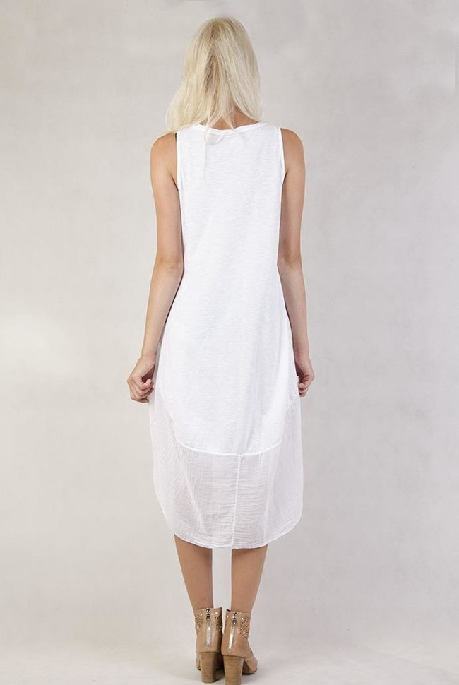 Asymetryczna sukienka na ramiączka biała