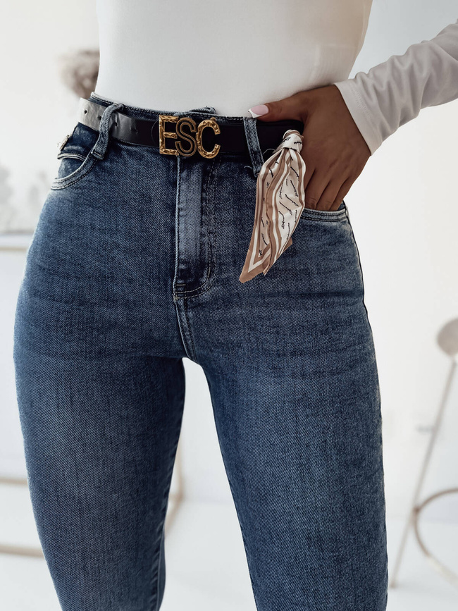 SPODNIE JEANSOWE Z OZDOBNYM MISIEM+ PASEK ZE WSTĄŻKĄ