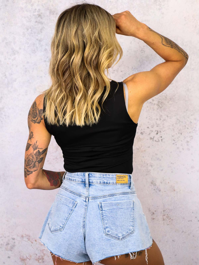 BODY PRĄŻKOWANE MODELUJĄCE- CZARNE