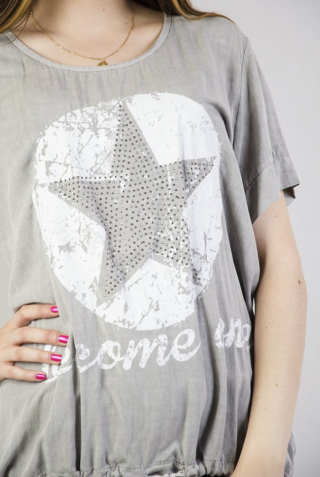 Bluzka szara z białą gwiazdą