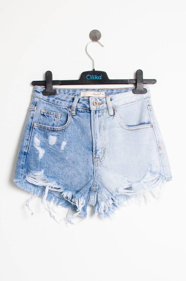 DWUKOLOROWE SZORTY Z WYSOKIM STANEM