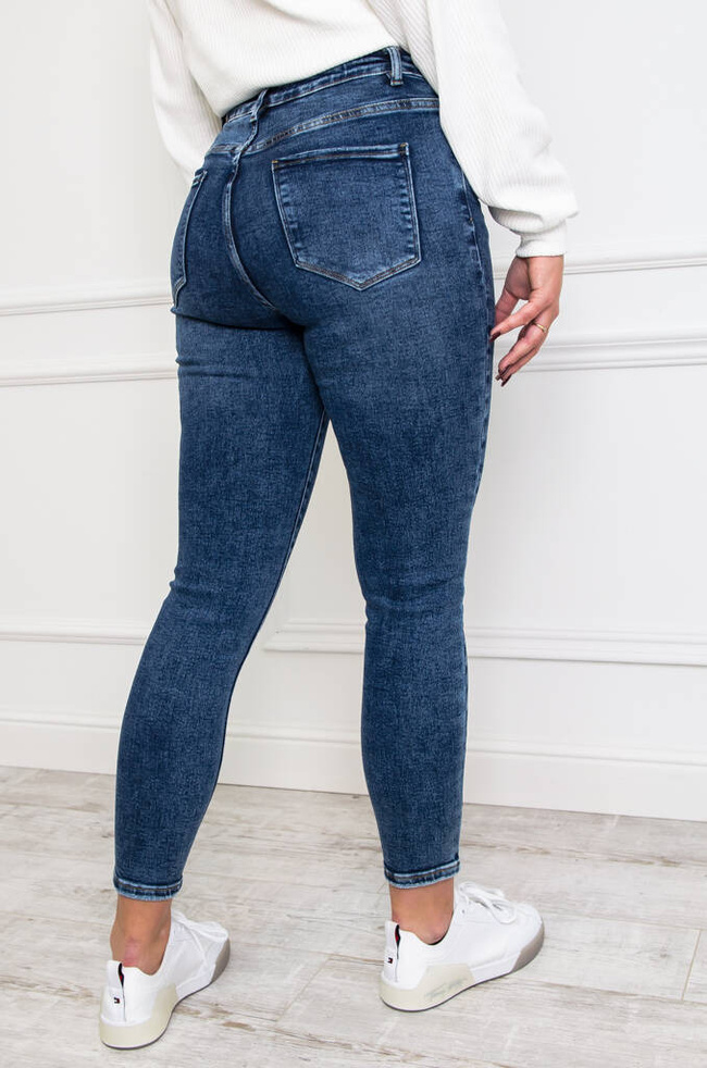 SPODNIE JEANSOWE  SKINNY Z WYSOKIM STANEM- PLUS SIZE