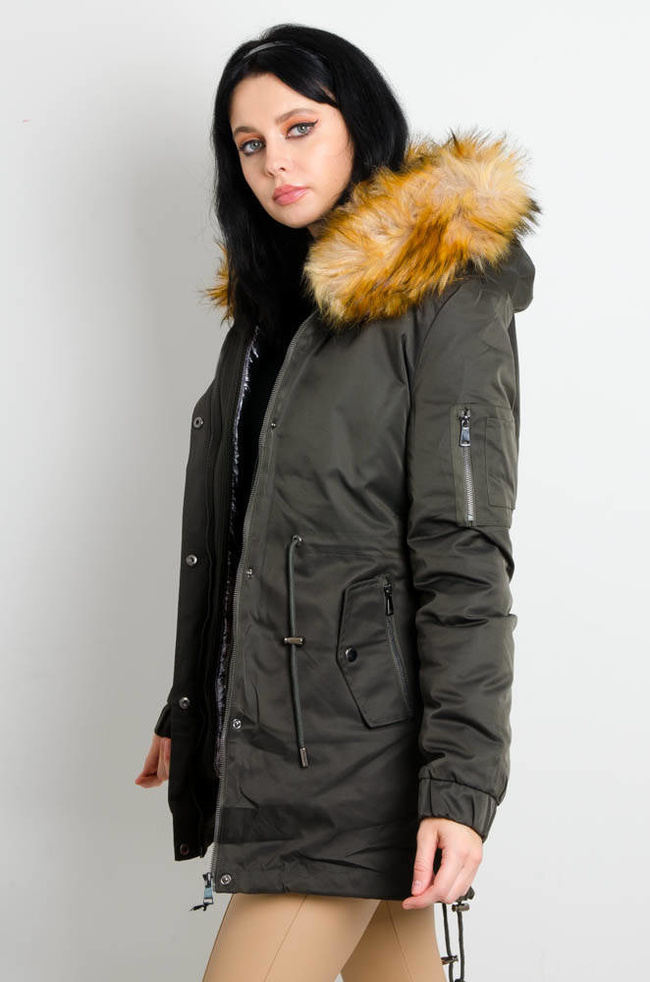 ZIELONA KURTKA ZIMOWA PARKA NA MISIU 3w1