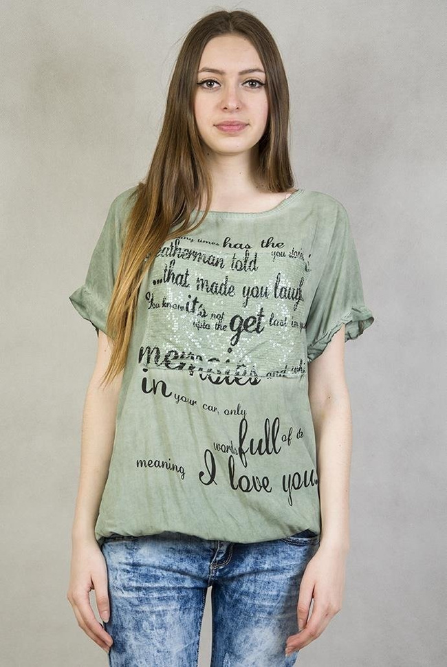 Zielona bluzka z cekinami