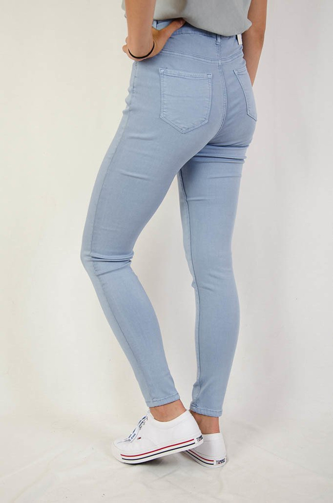 (DUŻE ROZMIARY M-XXXXL) Niebieskie spodnie z wysokim stanem