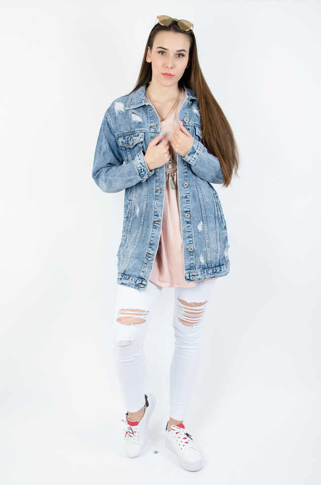 DŁUGA KURTKA JEANSOWA