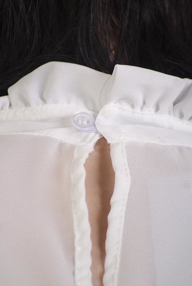 Biała bluzka szyfonowa w kwiatowe wzory