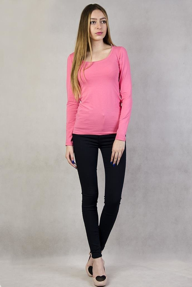 Bluzka różowa z długim rękawem