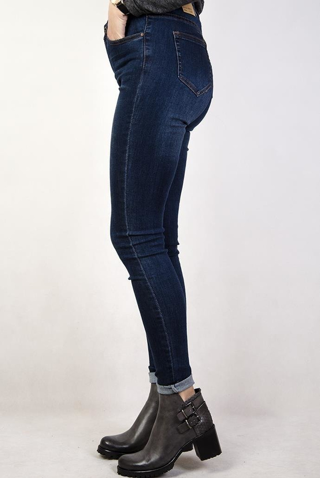 (ROZMIAR L - 4XL) Klasyczne spodnie jeansowe z podwyższonym stanem