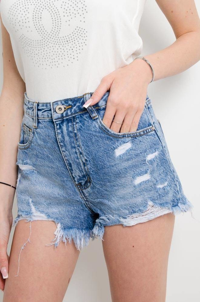 SZORTY JEANSOWE Z WYSOKIM STANEM