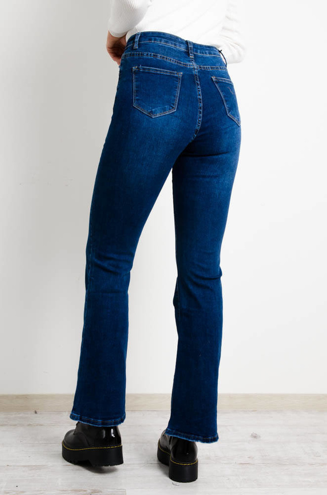 NIEBIESKIE SPODNIE JEANSOWE DZWONY- SZEROKA NOGAWKA