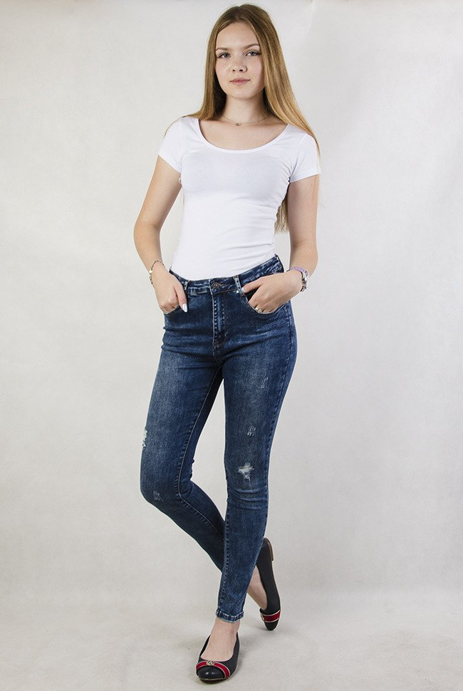 (ROZMIAR L-4XL) Spodnie jeansowe rurki 