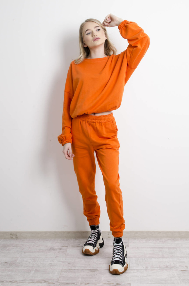 KOMPLET DRESOWY BAWEŁNIANY W KOLORZE POMARAŃCZOWYAM