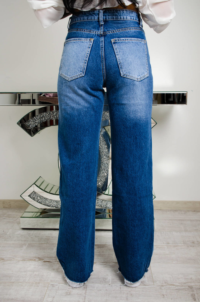 SPODNIE JEANSOWE Z SZEROKIMI NOGAWKAMI I WYSOKIM STANEM - WIDE LEG